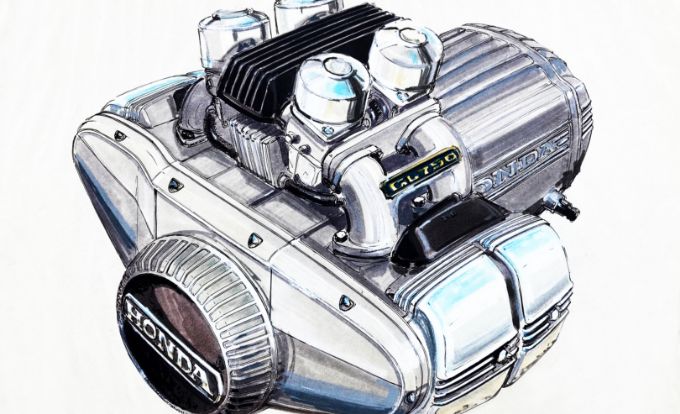 1975 GL1000 エンジンスケッチ