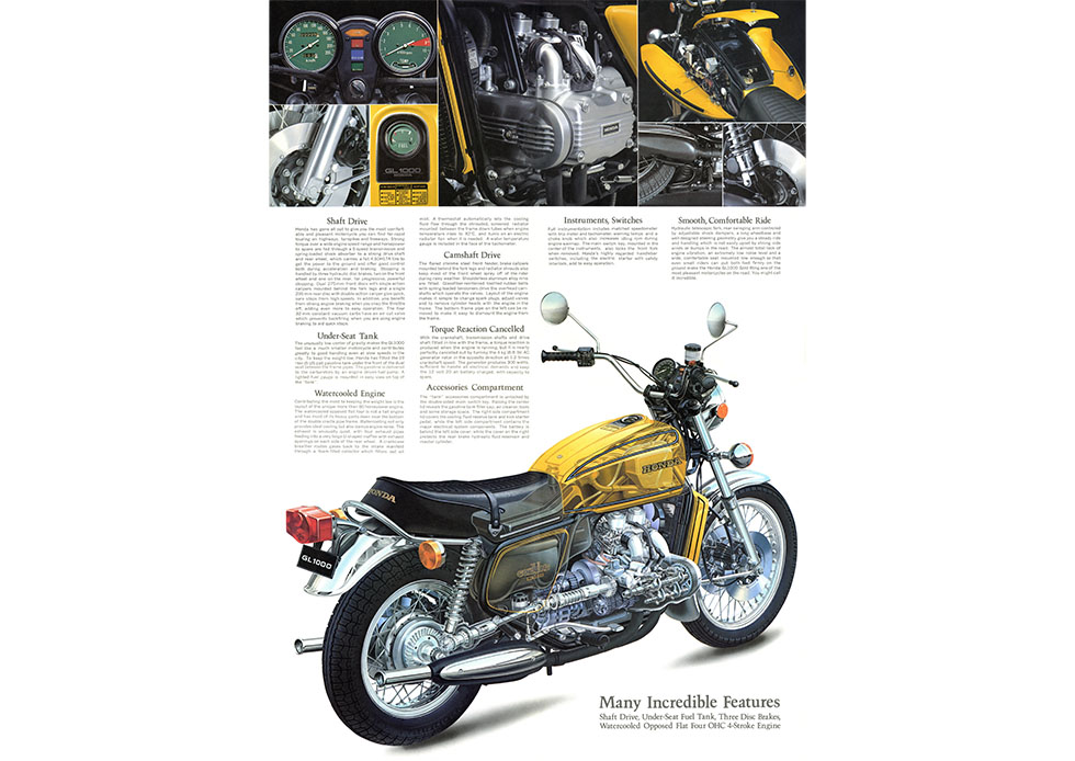 アメリカで活用された1975年制作のGL1000のカタログ